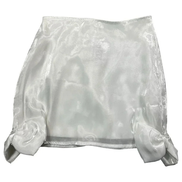 12th Tribe Molly White Micro Mini Bow Skirt Bride Bachelorette Size Small - Picture 1 of 7